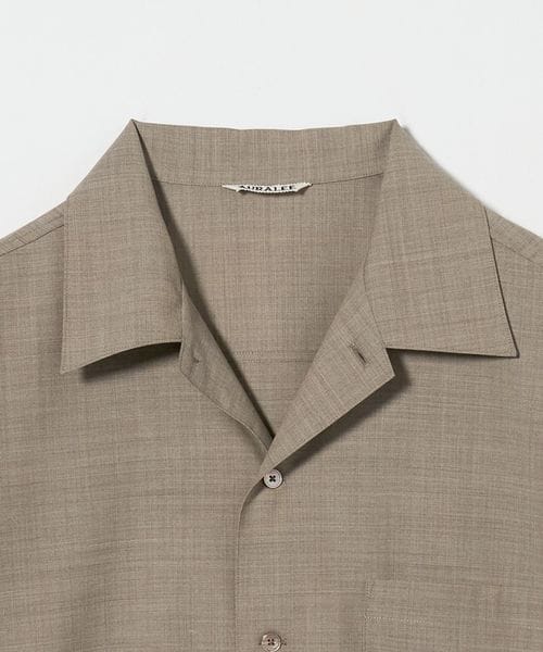 【新品未使用】wool open collar half sleevedシャツ AURALEE＞TROPICAL WOOL OPEN COLLAR HALF SLEEVED SHIRT/シャツ