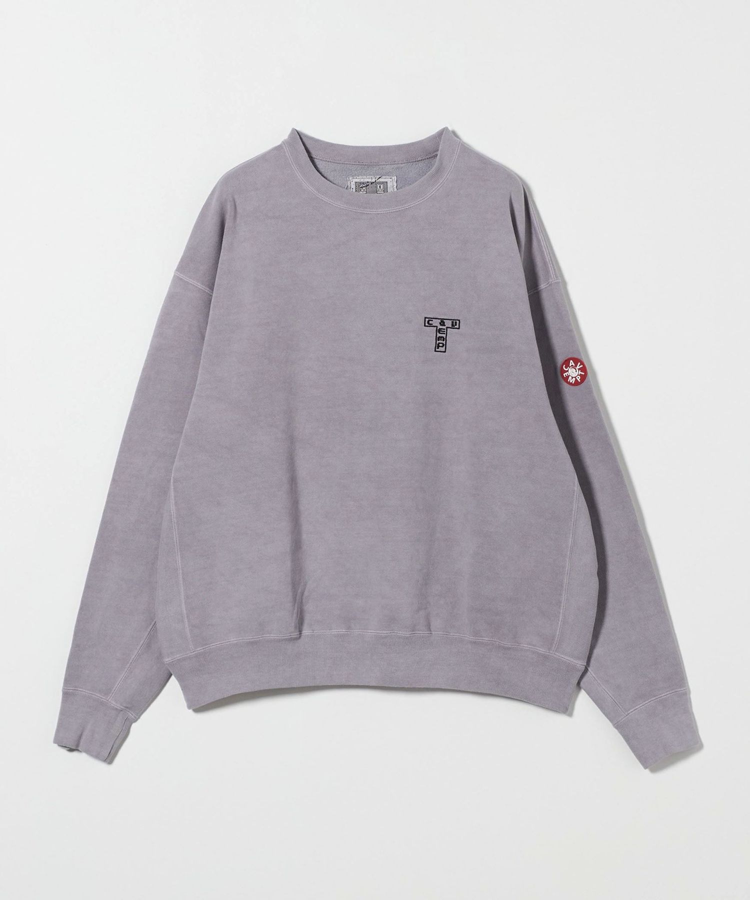 美品/C.E /CE/ Cavempt/Sweatshirt/フリーススウェット C.E CAVEMPTシーイー 2020AW OVERDYE DEVIDE STAND COLLAR SWEAT