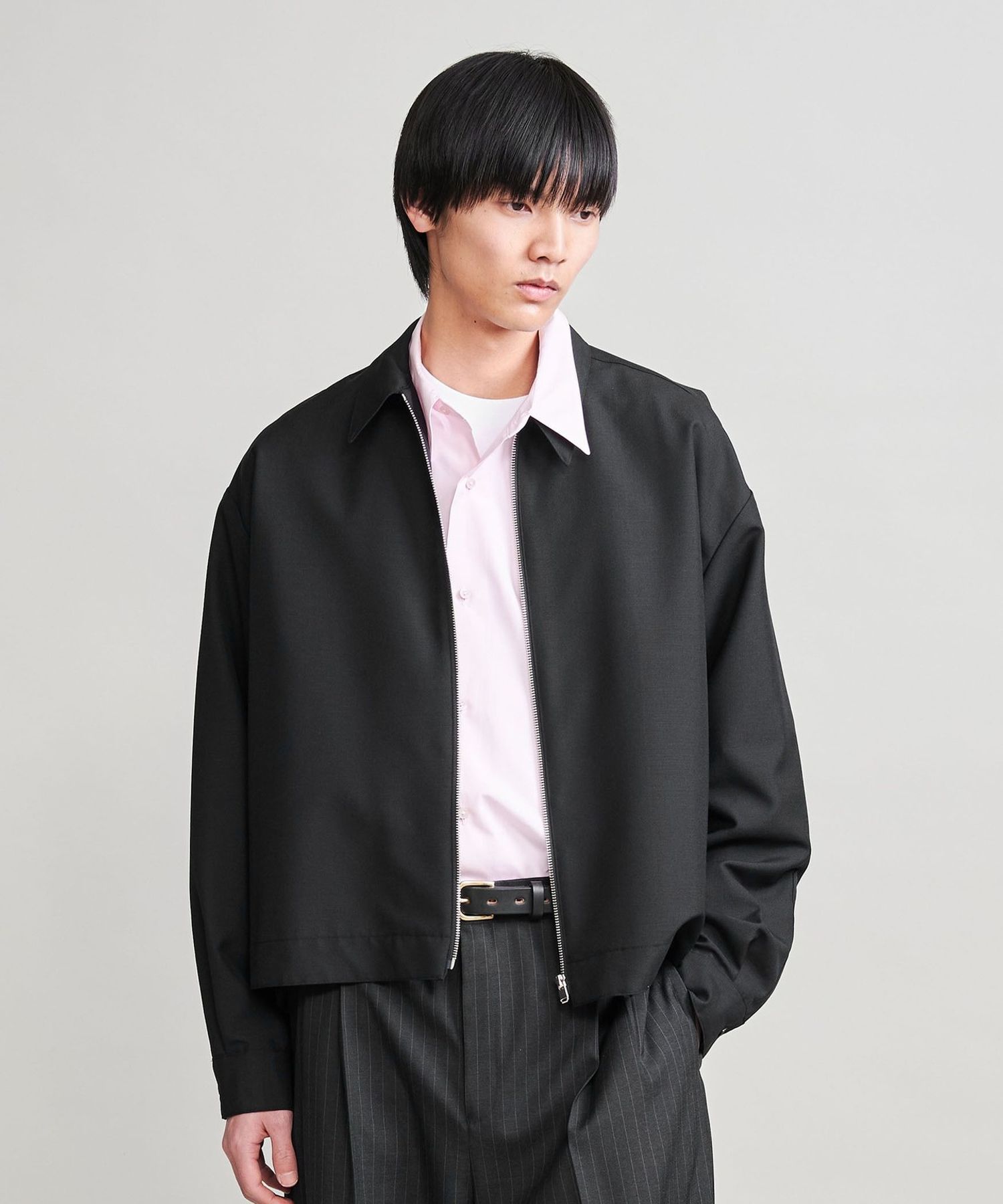 H BEAUTY&YOUTH ウールシャツ M H＞ウール ミックス メルトン リバー ブレザー コート