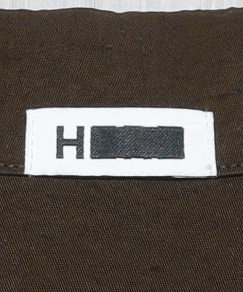 H BEAUTY & YOUTH ヘビー ナイロン ジップシャツ ブラウン H＞ヘビー ナイロン ジップシャツ