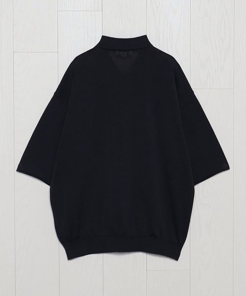 H BEAUTY&YOUTH ＜H＞ギマコットン ポロカラーニット H＞ギマコットン ポロカラーニット