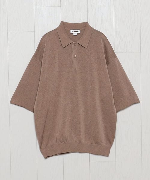 H＞ギマコットン ポロカラーニット