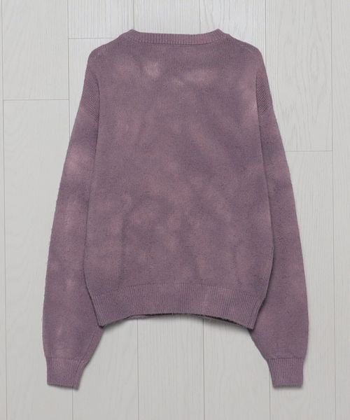 H BEAUTY&YOUTH＜H＞ツイストコットン タイダイ クルーネックニット H＞ツイストコットン タイダイ クルーネックニット