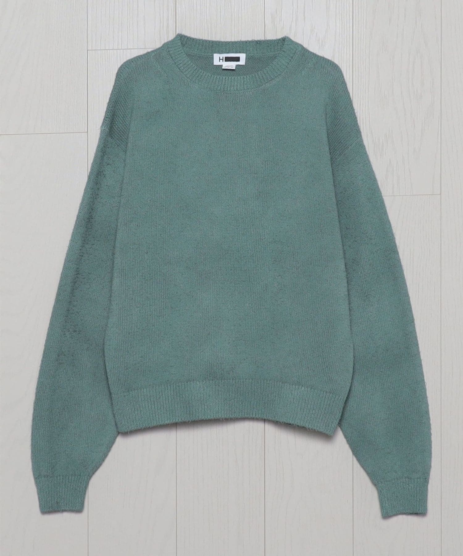 H＞ツイストコットン タイダイ クルーネックニット