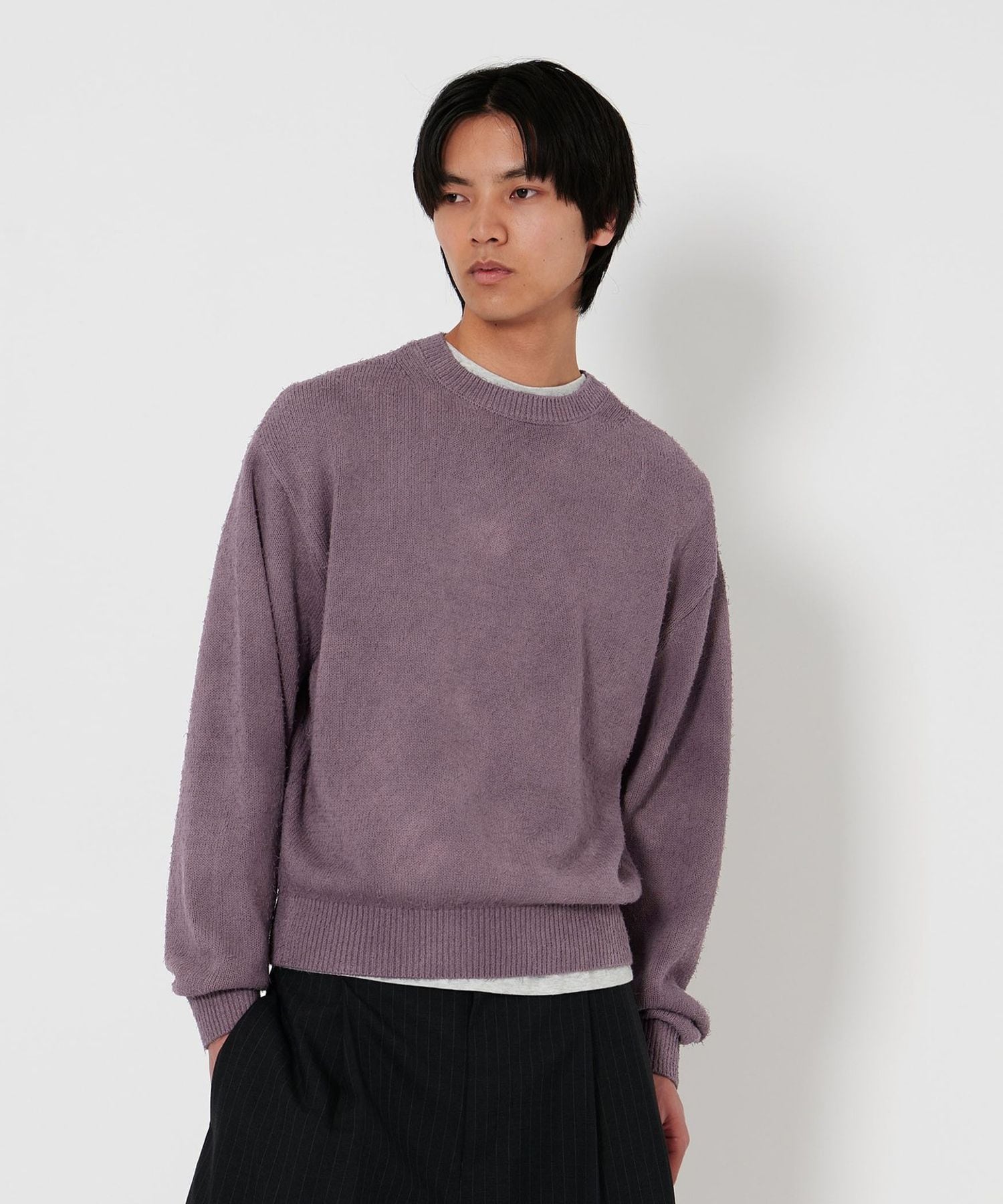 H BEAUTY&YOUTH＜H＞ツイストコットン タイダイ クルーネックニット H＞ツイストコットン タイダイ クルーネックニット