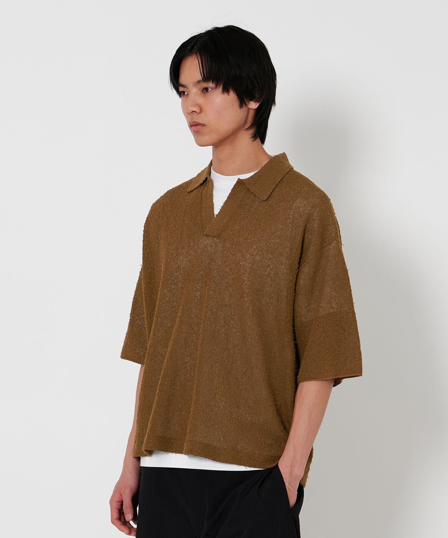 H＞メロー ネップ シアースキッパーニット