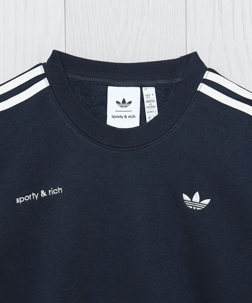 adidas sporty&rich スウェット adidas Originals x Sporty & Rich V-Neck Sweatshirt Navy