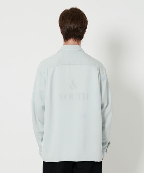 UNITED ARROWS ツイルVカラーシャツジャケット ブラック ZOZO限定】ドレープ オープンカラーシャツ -セットアップ対応