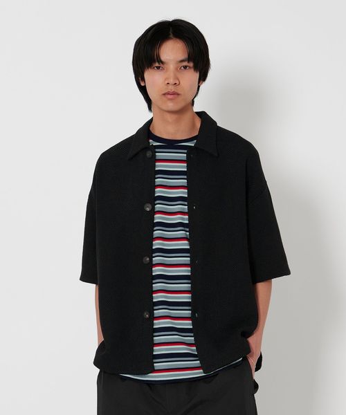 H＞ギマコットン リンクス ニットシャツ