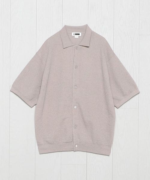 ＜H＞ シン ミラノ ポロカラー ショートスリーブ カーディガン H＞ シン ミラノ ポロカラー ショートスリーブ カーディガン