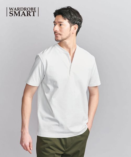 BEAUTY&YOUTH/【WEB限定 WARDROBE SMART】クリア  ガスコットン ヘンリーネック カットソー【抗菌・防臭】/Tシャツ / カットソー
