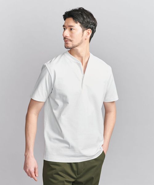 BEAUTY&YOUTH/【WEB限定 WARDROBE SMART】クリア  ガスコットン ヘンリーネック カットソー【抗菌・防臭】/Tシャツ / カットソー