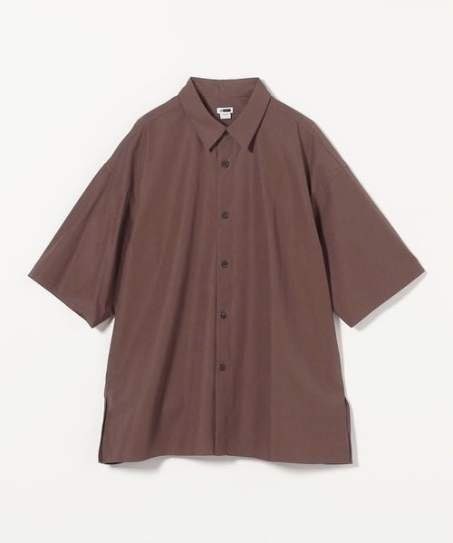 H BEAUTY&YOUTH ウェザー スクエア カット ショートスリーブシャツ H＞ ハーフジップ ショートスリーブ クルーザー スウェット