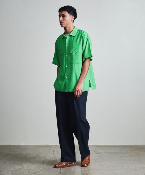 BEAUTY&YOUTH/シアー 2ポケット オープンカラー ショートスリーブ シャツ/シャツ / ブラウス