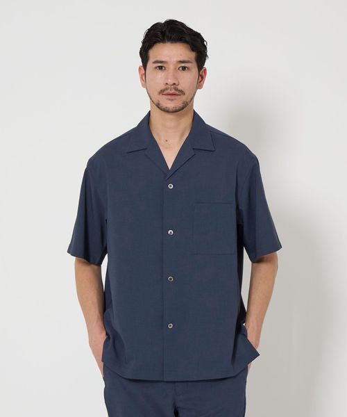 最新作　美品　リヴドロワ　マイセルフ　オープンカラーシャツ　チャコール WEB限定 WARDROBE SMART】 Reflax オープンカラー シャツ