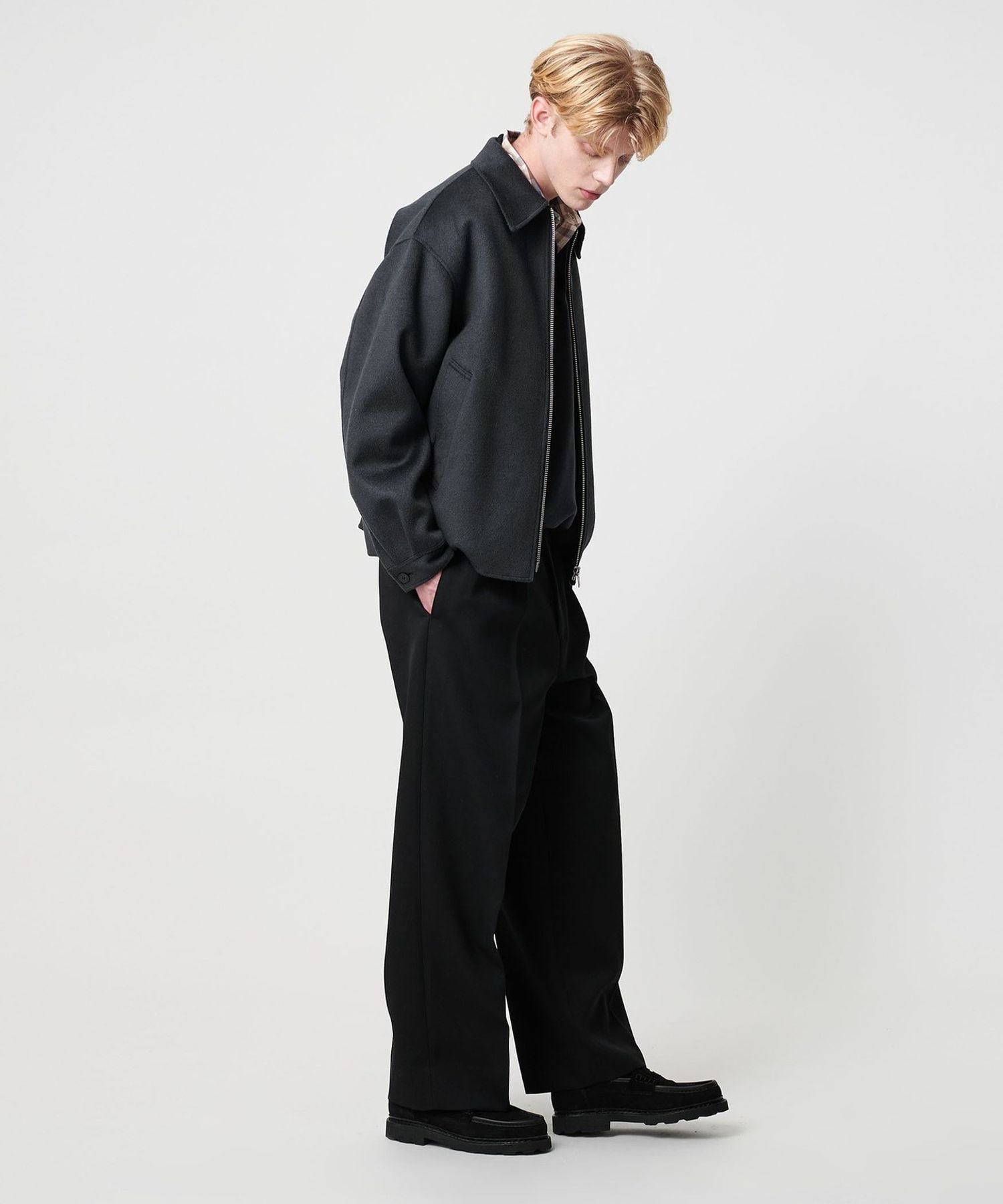 UNITED ARROWS&SONS ギャバワイドトラウザーズ L 5695 UNITED ARROWS & SONS＞ GABA WIDE TROUSERS/トラウザーズ
