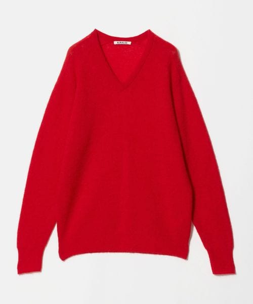 AURALEE/＜AURALEE＞ALPACA SHEER KNIT V NECK PULLOVER/ニット/ニット / セーター