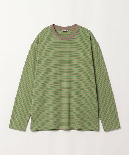 AURALEE/＜AURALEE＞SOFT SMOOTH WOOL STRIPE JERSEY LONG SLEEVE T―SHIRT/カットソー/Tシャツ / カットソー
