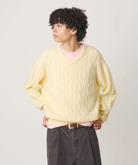 OWNESS/＜OWNESS＞ウール カシミヤ ケーブル Vネック ニット/ニット / セーター