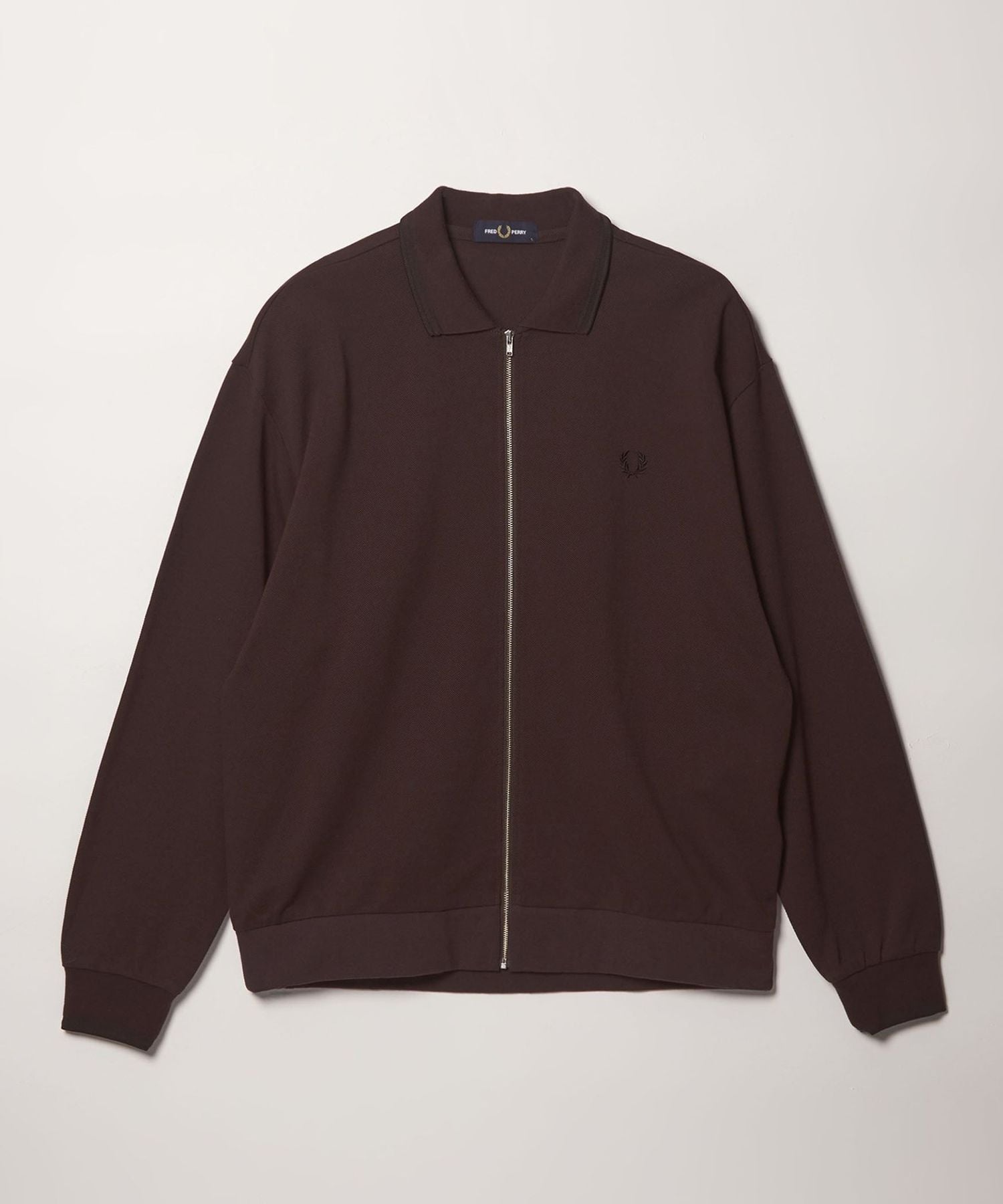 FRED PERRY ブラウン ジップアップジャケット UK 10 別注】＜FRED PERRY＞ツインティップ ジップ ジャケット