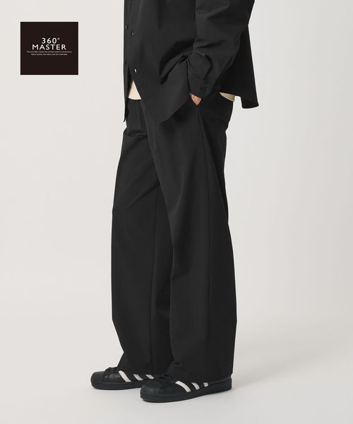 BEAUTY&YOUTH/360°MASTER 1プリーツ ストレート イージーパンツ NO.8 セットアップ対応 撥水 ストレッチ ウォッシャブル/セットアップ パンツ