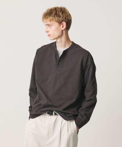 BEAUTY&YOUTH/”THE HEAVY”10oz ヘビー ワイド ヘンリーネック カットソー/Tシャツ / カットソー