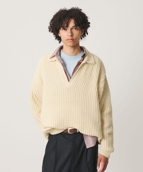OWNESS/＜OWNESS＞シェニール アゼ スキッパー ニット/ニット / セーター