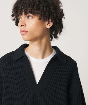 OWNESS/＜OWNESS＞シェニール アゼ スキッパー ニット/ニット / セーター