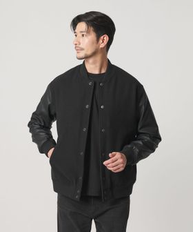 BEAUTY&YOUTH/【WEB限定 WARDROBE SMART】ブラックメルトン レザーライク スタジャン/その他コート / ブルゾン