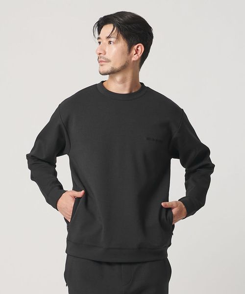 BEAUTY&YOUTH/【WEB限定 WARDROBE SMART】ダブルニット ロゴ クルーネック スウェット/セットアップ対応【抗菌・防臭】/スウェット / パーカー