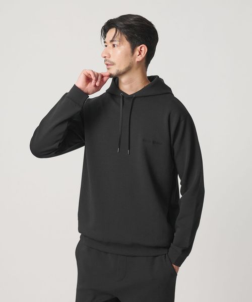 BEAUTY&YOUTH/【WEB限定 WARDROBE SMART】ダブルニット ロゴ スウェットフーディ/セットアップ対応 【抗菌・防臭】/スウェット / パーカー