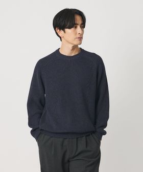 BEAUTY&YOUTH/ユナイテッド コットン アゼ クルーネック ニット ウォッシャブル/ニット / セーター