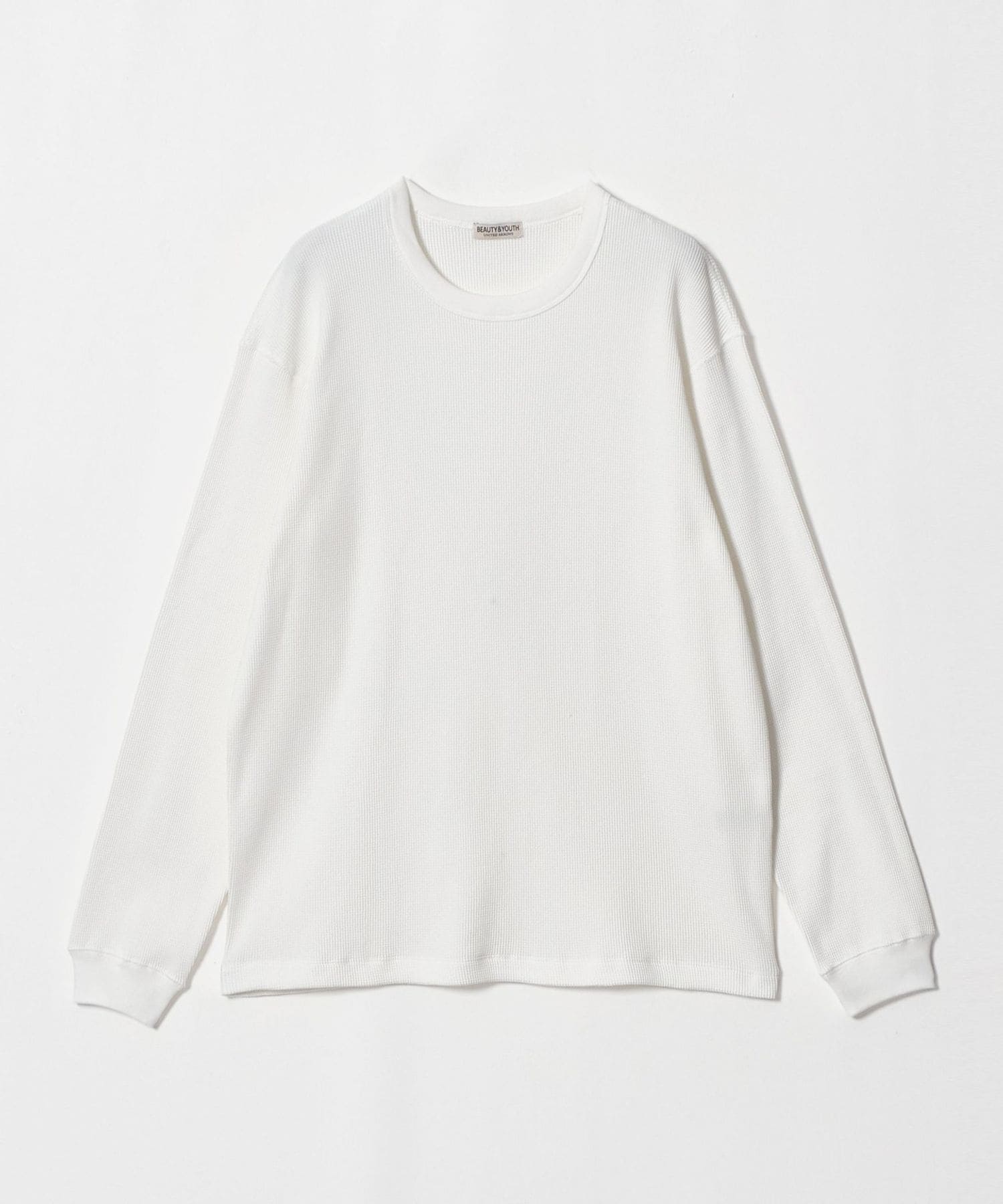 新品★コットン サーマル カットソー 長袖 ホワイト UNITED ARROWS ハイゲージ ガスコットン サーマル クルーネック カットソー