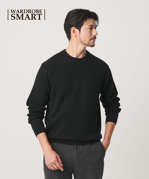 BEAUTY&YOUTH/【WEB限定 WARDROBE SMART】マシーンウォッシャブル ウールミックス アゼ クルーネック/ニット / セーター