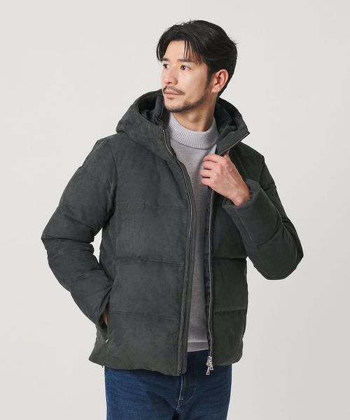 BEAUTY&YOUTH/【WEB限定 WARDROBE SMART】スエードライク フード ダウンジャケット/ダウンジャケット / ダウンベスト