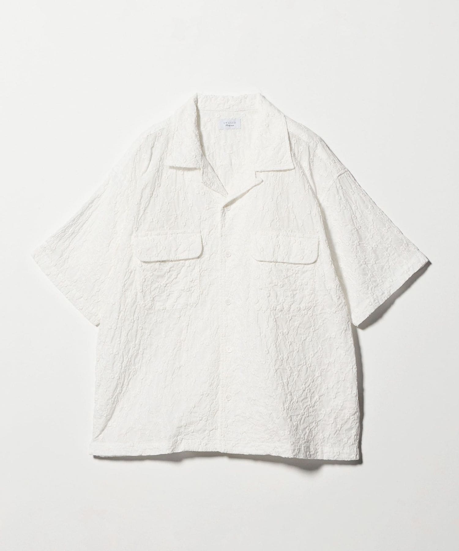 UNUSED＞SHORT SLEEVE EMBROIDERY SHIRT/シャツ