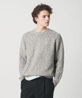 BEAUTY&YOUTH/ガーター ステッチ スラブ クルーネック ニット ウォッシャブル/ニット / セーター