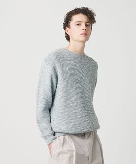 BEAUTY&YOUTH/ガーター ステッチ スラブ クルーネック ニット ウォッシャブル/ニット / セーター