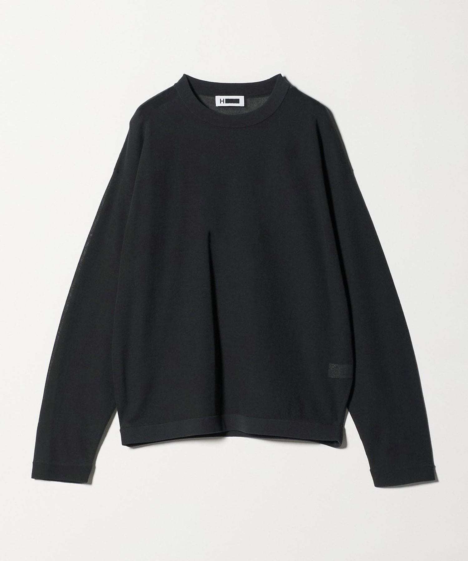 H＞ペアー ミラノリブ ニット ロングスリーブ Tシャツ