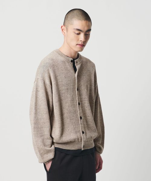 H BEAUTY&YOUTH/＜H＞リネンクロップドクルーネックカーディガン/カーディガン / ボレロ