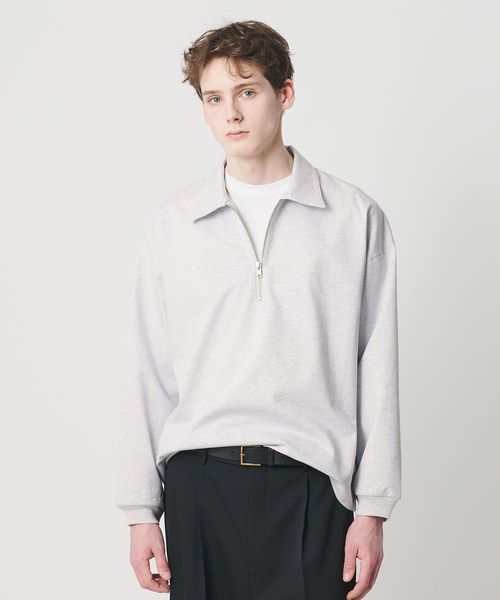 BEAUTY&YOUTH/ DENCE コットン ジップ ポロ/ポロシャツ