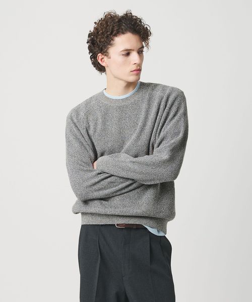 BEAUTY&YOUTH/ブークレ ミックス 12ゲージ アゼ クルーネック ニット/ニット / セーター