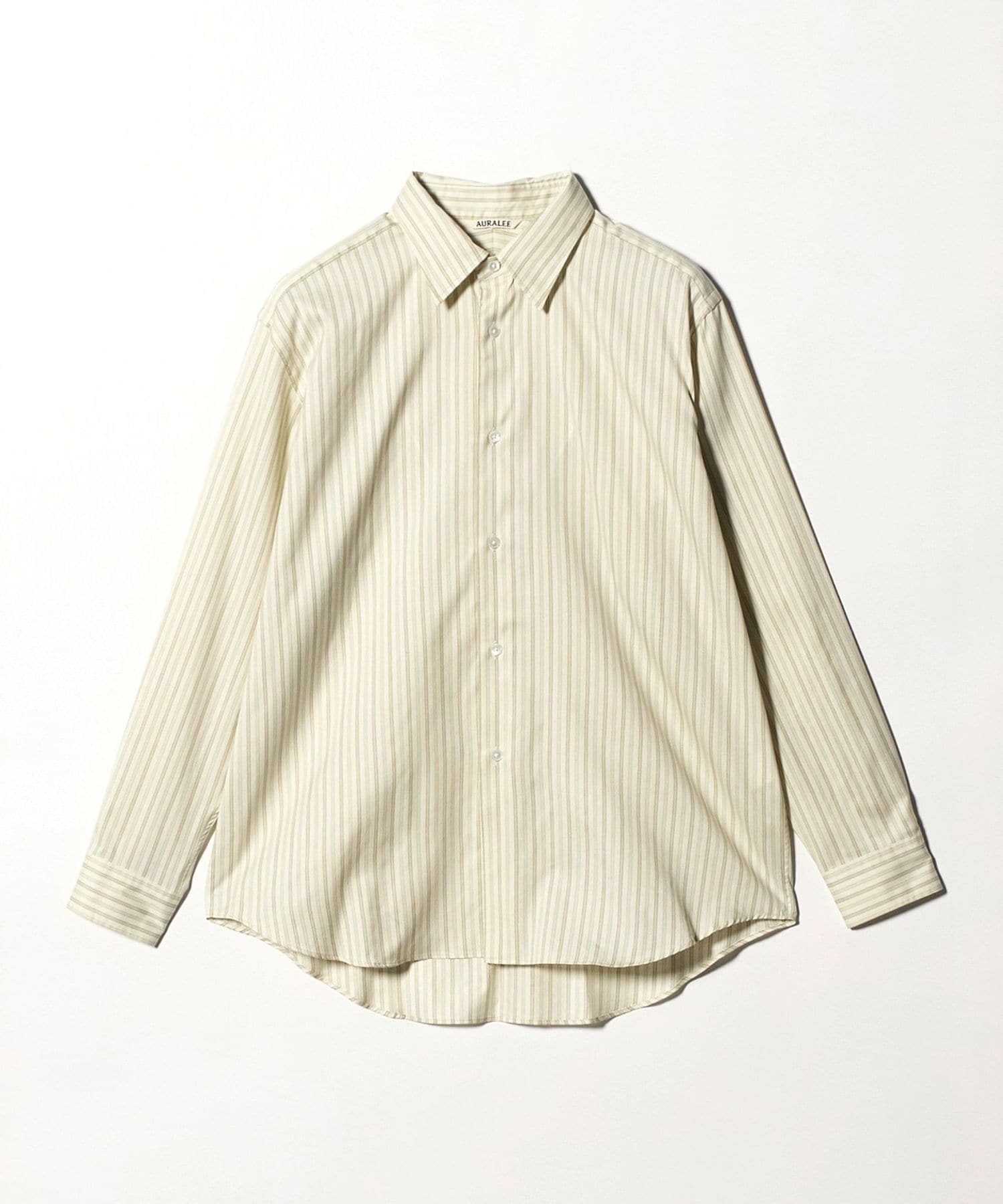 AURALEE＞COTTON SILK STRIPE SHIRT/シャツ