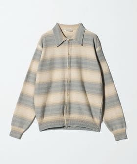AURALEE/＜AURALEE＞COTTON SILK GRADIENT STRIPE KNIT SHIRT CARDIGAN/カーディガン/カーディガン / ボレロ