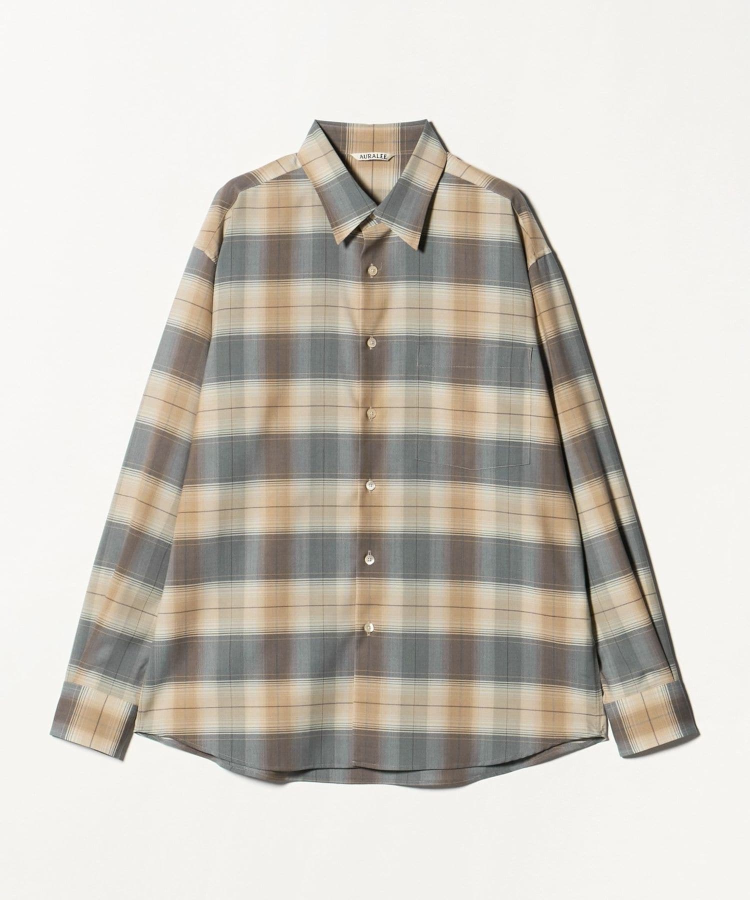 AURALEE＞LIGHT WOOL CHECK SHIRT/シャツ