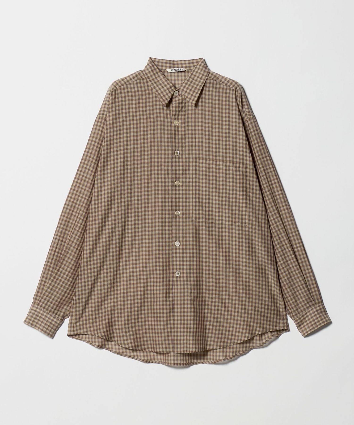 AURALEE＞AIRY LIGHT COTTON CHECK BIG SHIRT/シャツ