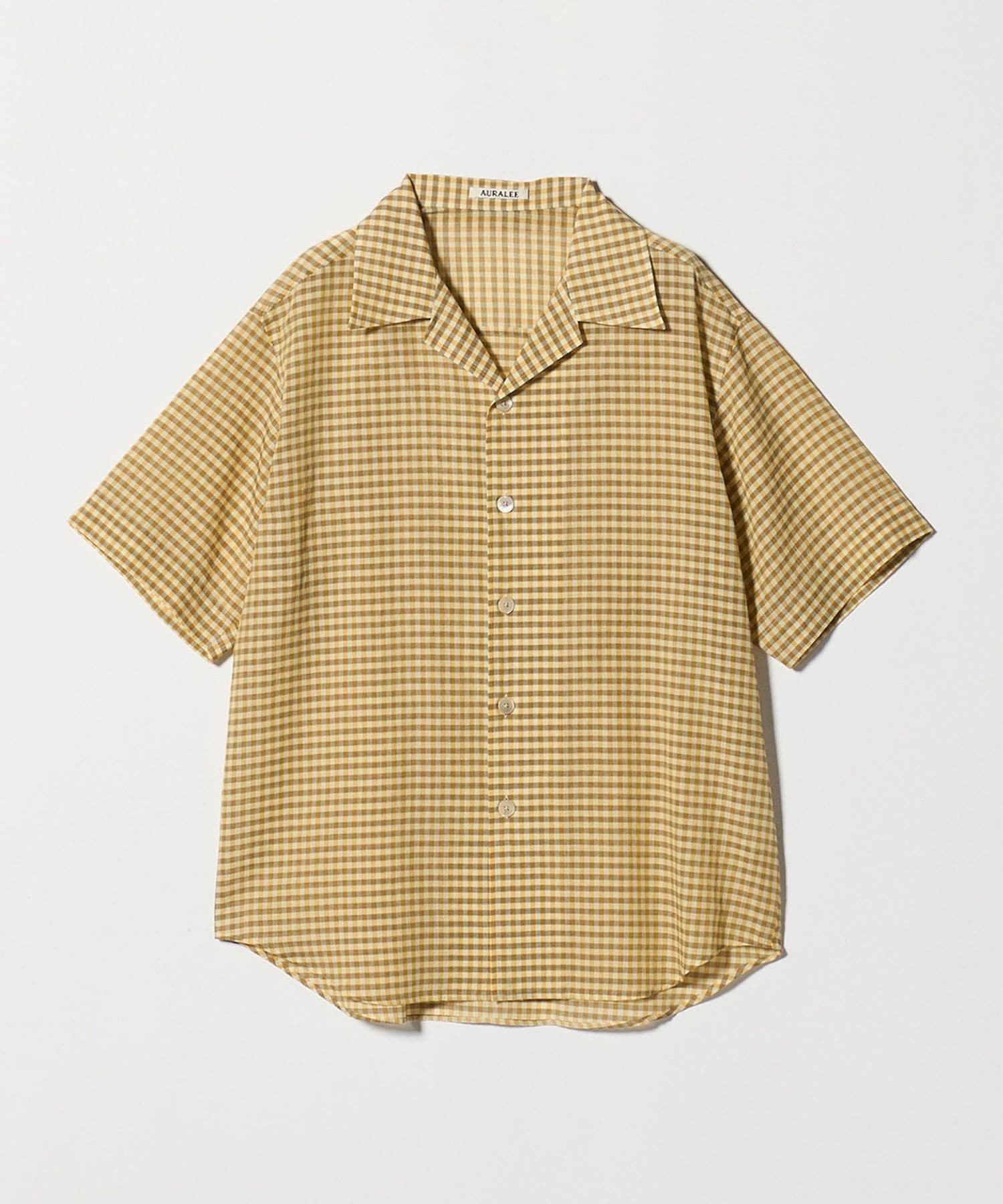 AURALEE>AIRY LIGHT COTTON CHECK HALF SLEEVED SHIRT/シャツ AURALEE>AIRY LIGHT COTTON CHECK HALF SLEEVED SHIRT/シャツ