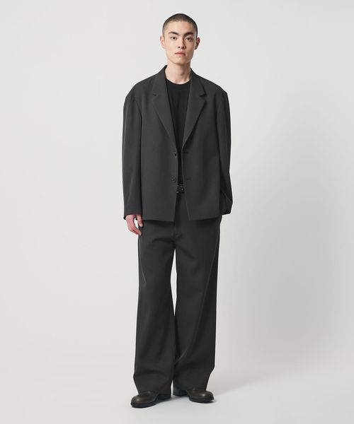 H BEAUTY&YOUTH/＜H＞ハイツイスト ギャバジン ノープリーツ ワイドパンツ/セットアップ パンツ