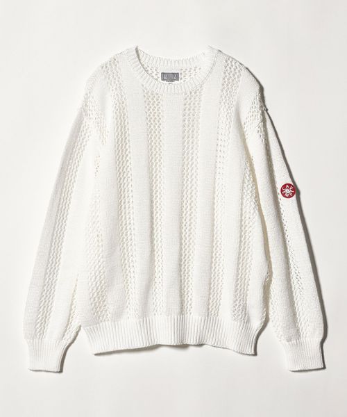 C.E/＜C.E × H＞COTTON WALE STRIPE KNIT WHITE/ニット/ニット / セーター