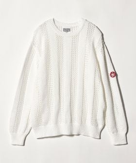 C.E/＜C.E × H＞COTTON WALE STRIPE KNIT WHITE/ニット/ニット / セーター